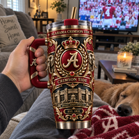 ALA in Crimson and Gold - A Heraldic Tumbler Crest