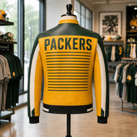 GB Gameday Lines - Gold and Green Color-Block Jacket
